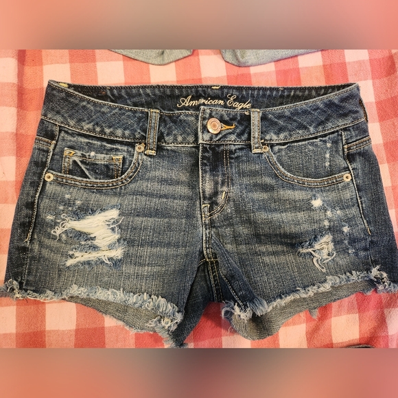 LOT OF 4   American Eagle Distressed Denim Women Shorts - Picture 5 of 13